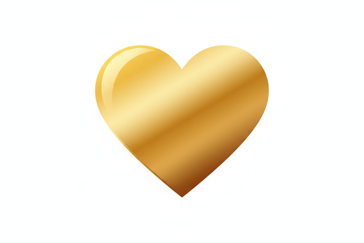 ICONE CORAÇÃO COR DE OURO  